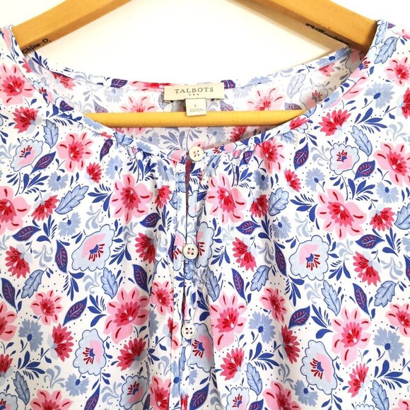 NWOT Talbots Boho Floral Tunic Top Size L - Picture 2 of 5